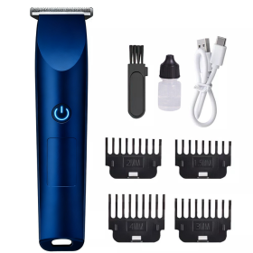 Men's Electric Hair Clipper Beard Shaver Trimmer Razor Rechargeable Shaving Machine USB Rechargeable (Option: Blue)