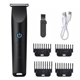 Men's Electric Hair Clipper Beard Shaver Trimmer Razor Rechargeable Shaving Machine USB Rechargeable (Option: Black)